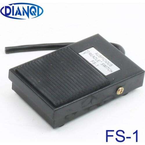 FS-1 AC 220V 10A 1NO 1NC(SPDT) Black Non-slip Rubber Surface Momentary Spring Returned Metal Foot switch Pedal Switch