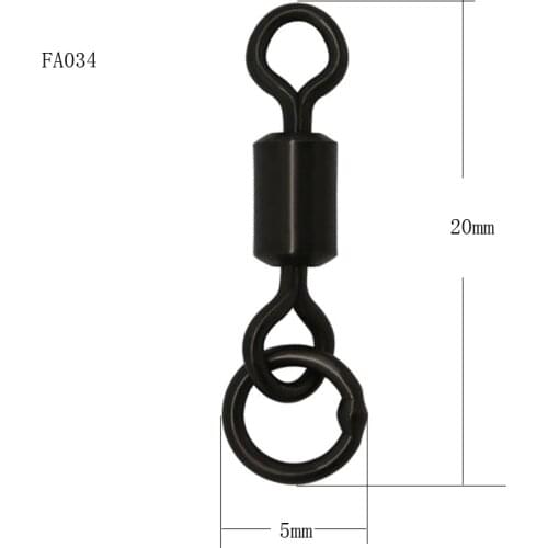 INFOF 200pcs/lot Carp Rolling Fishing Lengthen Swivels Carp fishing snap fishing Accessories Giratorios Pesca Emerillon Peche