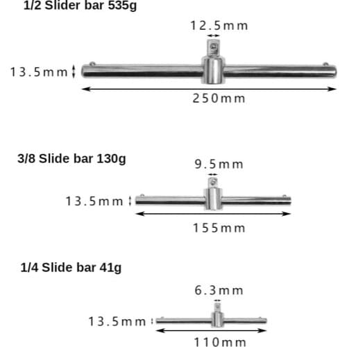 Auto Repair Tool 1/2 1/4 3/8 Driver Socket Wrench Extension Sliding Bar T handle Socket Extension Connection For Ratchet Driver
