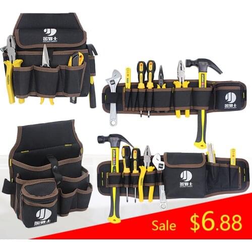 Auto Repair Tools Waist Bag Canvas Thicken Large Tool Bag Multifunction Small Bag Storage Electrician Kit