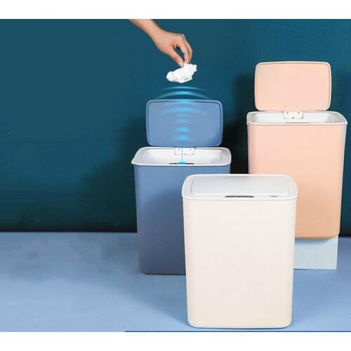 Intelligent Sensor Trash Bin Fully Automatic With Lid Home Kitchen Bedroom Bathroom Classification Garbage Bass Noise Reduction