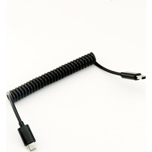 2pcs Micro USB B 5 Pin Male To Mini USB B 5 Pin Male Spiral Coiled Adapter Cable 3FT