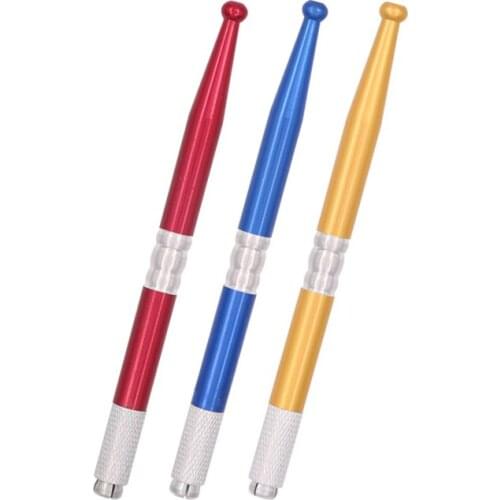Stainless Steel Microblading Pen Eyebrow Manual Tattoo Pen Permanent Makeup Needle Handmade Handle Tool 3D Cosmetic Tattoo