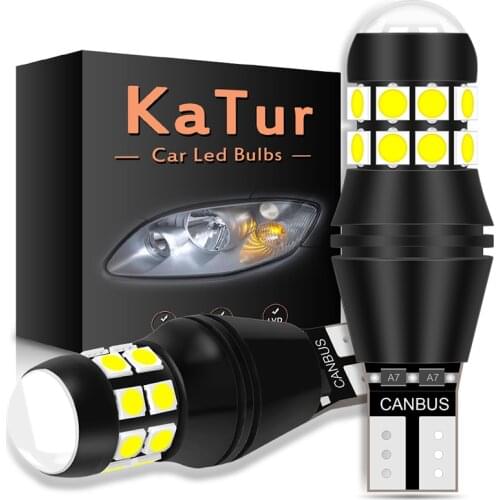 Katur 2000Lm 2Pcs T15 W16W LED Canbus bulbs Super Bright 921 912 Error Free Reverse Light Bulbs Auto Backup Parking Lamps 12V