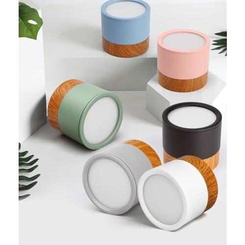 Ceiling Lamp Nordic Round 15W 12W corridor Aisle small Cylindrical lamp wood + Iron Macaron Creative LED Spotlight Three color