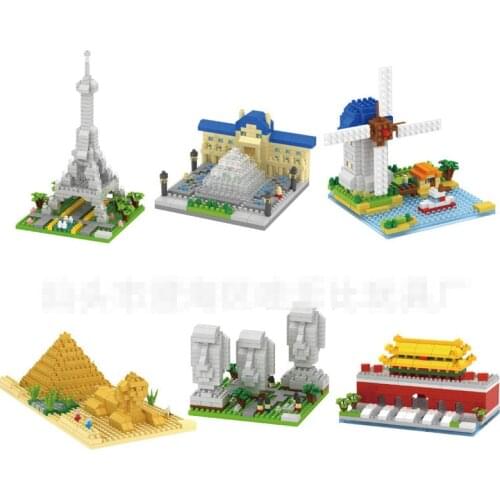 GEM Mini Blocks World Famous Building castle DIY Building Bricks Easter Island Micro Blocks Kids Educational toys Boys Gifts 816