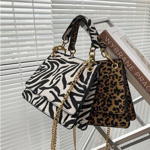 Fashion Leopard square women shoulder bags designer female crossbody bag luxury pu leather messenger bag flap lady purses