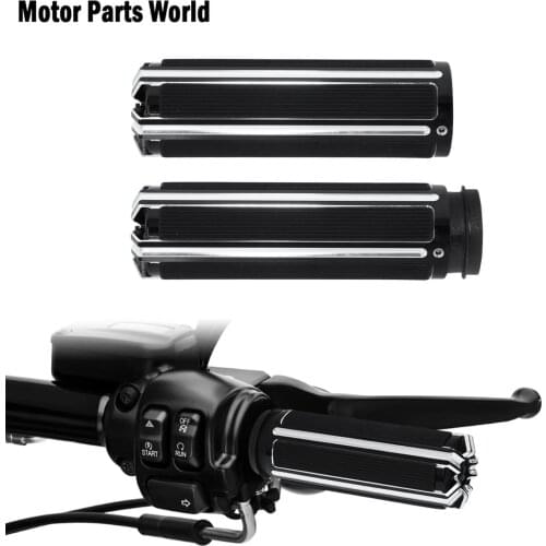 Motorcycle Grips Black 1" Handle Grips Electronic Model For Harley Touring Road Glide FLTRX Street Glide Softail Fat Boy FLSTF