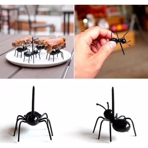 12Pcs/Set Creative Party Ants Series of Toothpicks Industrious Ants Fruit Fork Cupcake Decor