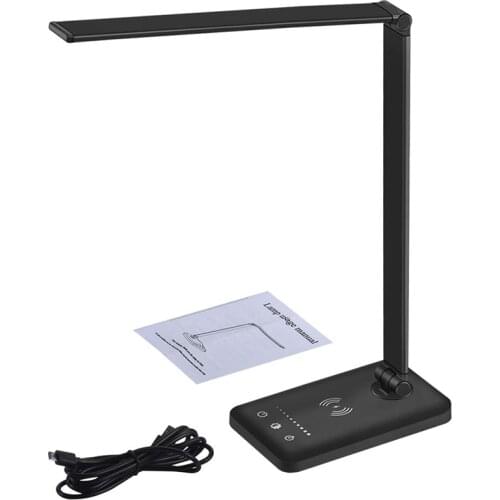 New Multifunctional LED Desk Lamp with Wireless Charger, USB Charging Port, 5 Lighting Modes,5 Brightness Levels, Sensitive Cont