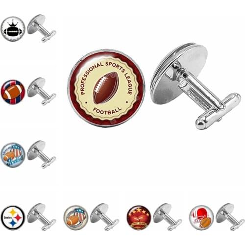2019 New Rugby Cufflinks Gothic Fans' Glass Dome Mens Cufflinks To Give Mens Gifts