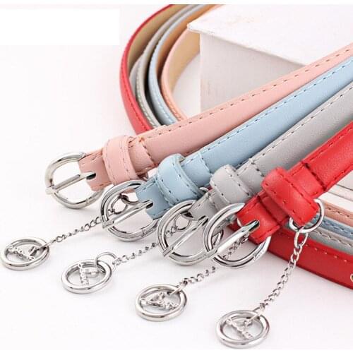 2021Fashion new jeans pin buckle circle pendant decoration ladies young student belt