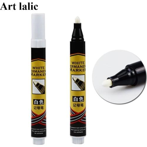1Pcs Permanent Marker Pen Singular White Oil-Ink Marker Pen for Metal Glass Plastic and Acrylic Blackboard Craft