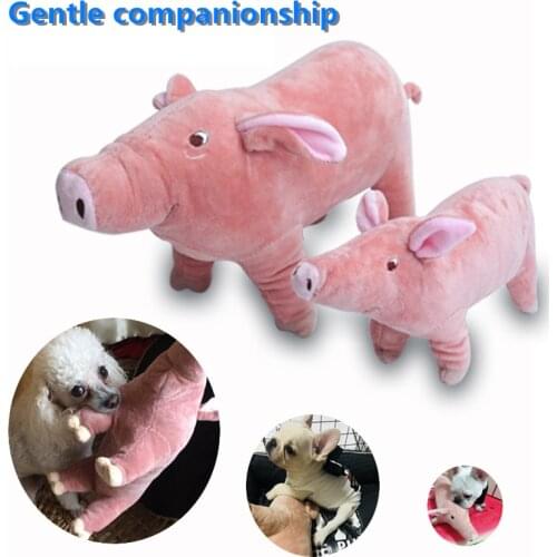 Pet Plush Toy Dog Vent Emotion Doll Teddy Retriever Toy Bite Resistant Molars to Sleep with Pig Pet Supplies Chew Toys