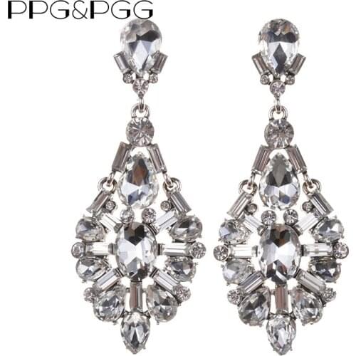 PPG&PGG 2018 Statement Earrings Fashion Charm Pendant Earring Wedding Jewelry Cute Glass Drop Dangle Earrings for Women