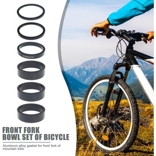 6pcs/set Bicycle Front Fork Washer MTB Bike Headset Spacer Aluminum Alloy Mountain Bike 2/3/5/10mm Bike Accessory