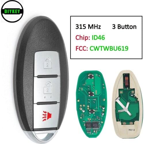 DIYKEY for 2005-2008 Infiniti FX35 FX45 Smart Remote key 3 Button 315MHz ID46 Chip FCC ID: CWTWBU619