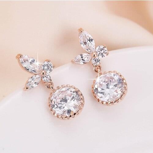 DE326 Street Series Fashion Exquisite Copper Zircon Creative Stud Earrings Girls Gift Evening Woman Jewelry Stud Earrings