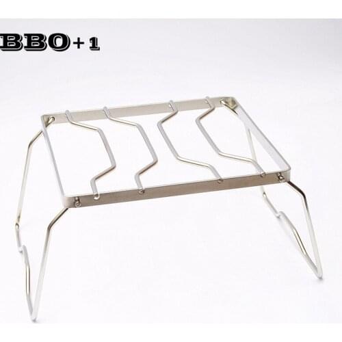 Stainless steel BBQ Barbecue Grilling net Outdoor mini Portable Folding stove head pot bracket Firewood rack small With bag