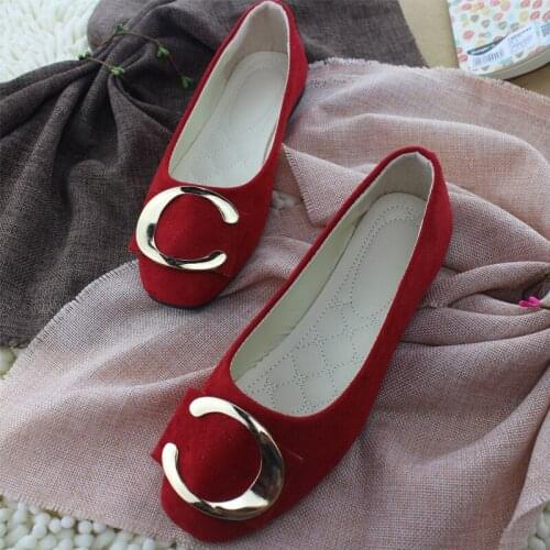 2020 Women Shoes Candy Color Loafers Metal Boat Shoes Faux Suede Slip Flat Shoes Woman Flats Velvet Ladies Shoes platform shoes