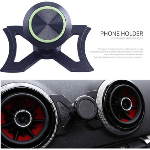 For Audi A3 S3 8V Universal Car Phone Bracket Q2 SQ2 Air Vent Mount Car Magnet Holder 360 Rotatable Support Mobile GPS Accessory