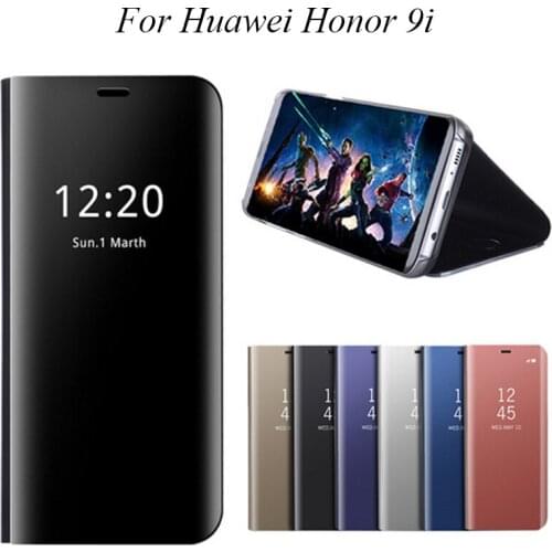 Honor9i Mirror Flip Case For Huawei Honor 9i Luxury Clear View PU Leather Cover For Huawei Honor 9i Smart View Case honor 9i