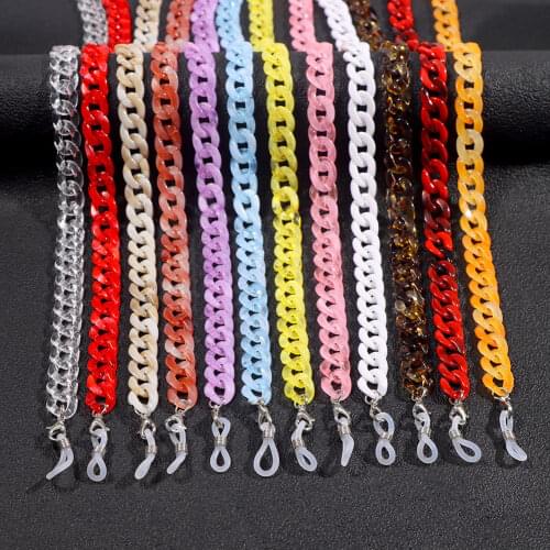 Flatfoosie Fashion Multicolor Acrylic Sunglasses Glasses Chain for Women Reading Glasses Hanging Neck Chain Eyeglasses Lanyard