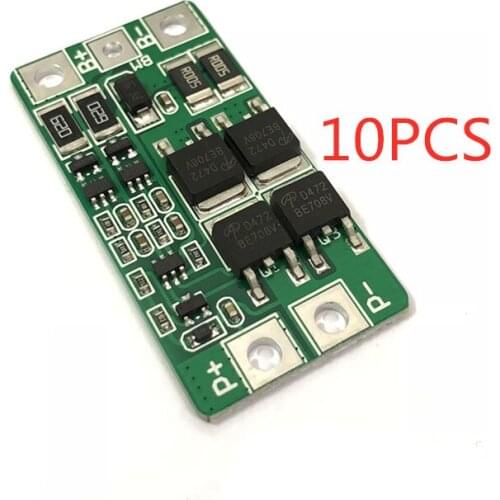 10pcs 2 series 6.4V lithium iron phosphate Two series 7.4V lithium battery protection board 8.4V balance Overcharge 10A current