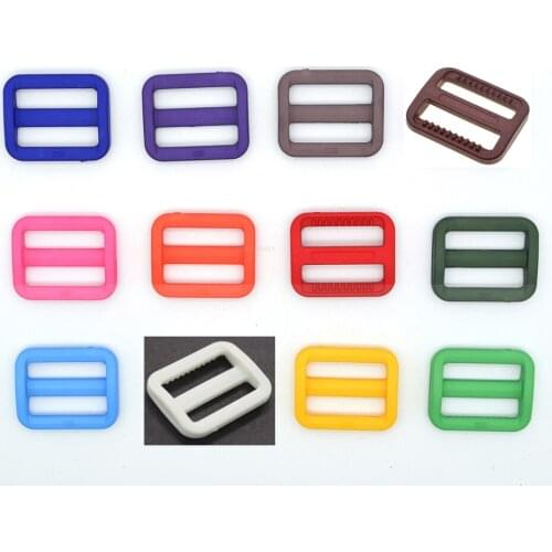 100pcs/pack 1" Colorful Triglides Adjust Buckle For Dog Collar Harness Backpack Strap Webbing 25mm 12 colors
