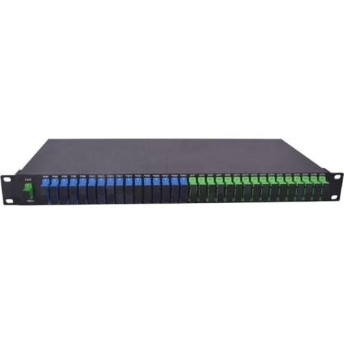 1U Rack Mount WDM PON module 1310 1490 with 32 way optical splitter for CATV 1550nm