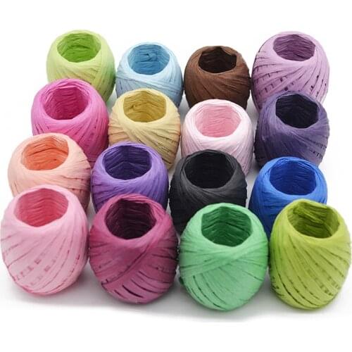 20m Paper Rope Raffia Ribbon Natural Rope Candy Gift Box wrapping Packing Scrapbooking Crafts Wedding Birthday Party Decoration