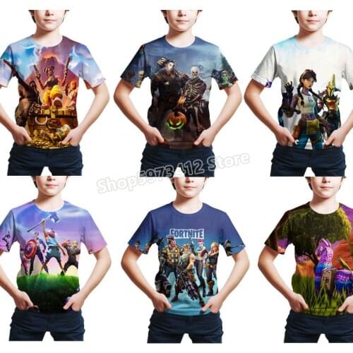 3D Fortnite shirts Anime Series Printed Children Short Sleeve T-shirt Summer Leisure streetwear battle royale graphic t shirts