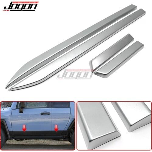 4PCS Chrome Silver Exterior Side Door Body Molding Cover Trim For Toyota FJ Cruiser 2006 2007-2018 2019 2020 Car Accessories