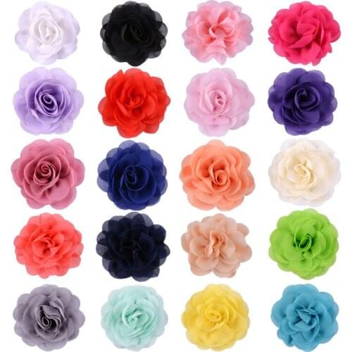 Girls' Hair Accessories Chiffon Silk DIY Rosette Flowers WITHOUT Clips Kids Boutique Hair Flowers