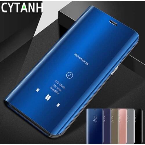 Flip mirror phone case For Samsung Galaxy A11 A12 A10 Note 10 S10 Lite A51 A31 A71 A80 A91 luxury Smart mirror flip phone case