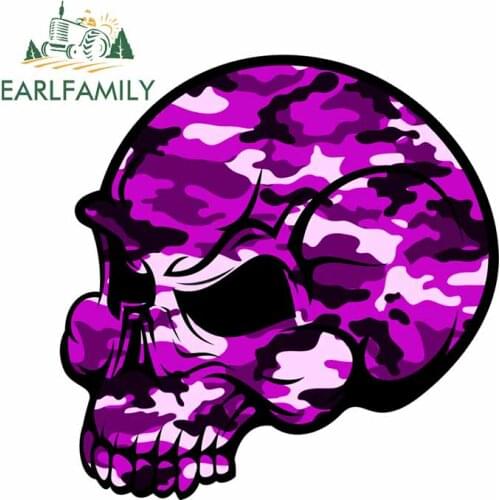 EARLFAMILY 13cm x 12.7cm For Skull Pink Camouflage Fine Decal Vinyl Car Sticker DIY Waterproof Sunscreen for SUV JDM ATV Decor