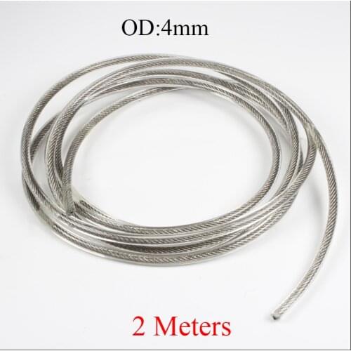 4mm OD Green Clear Transparent 304 Stainless Steel PVC Coated Hand Milling Grinding Machine String Flexible Lifting Wire Rope