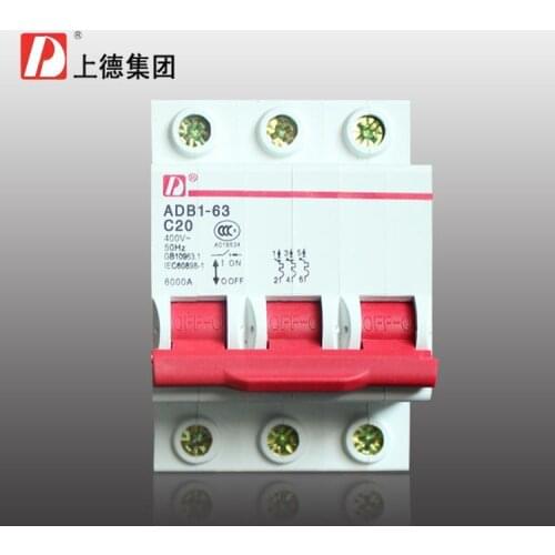 Group on miniature circuit breaker/switch (ADB1) DZ47-3P 20A/DZ47-63 C20