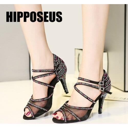 HIPPOSEUS Dance-Shoes Women Ballroom Girls Latin Salsa Dance Shoes Ladies Tango Modern Dance Shoes Soft High Heel Dancing Shoes