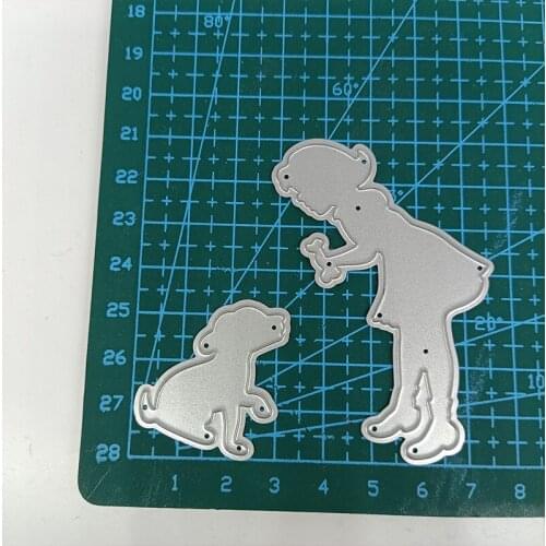 Metal Cutting Dies Girl Dog Bone DIY Stencil Scrapbooking Photo Album Embossing Paper Card Making Decor 2021 Punch Template