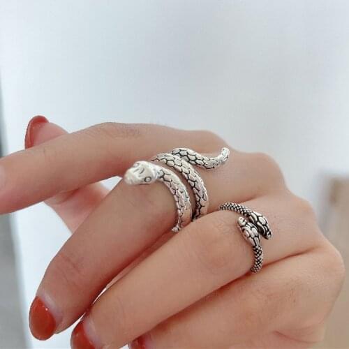 MWsonya New Fashion Metallic Snake-shape Women Rings Retro Punk Snake Ring Set Animal Jewelry Accessories ring set gift for men