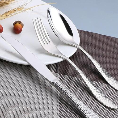 Luxury Cutlery Set Stainless Steel Dinnerware Silver Spoon Fork Knife Set Restaurant Tableware Household Quality Silverware