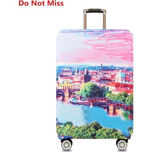 Do Not Miss New travel organizer suitcase dust cover Landscape style trunk protective cover Trolley case Elasticity dust cover