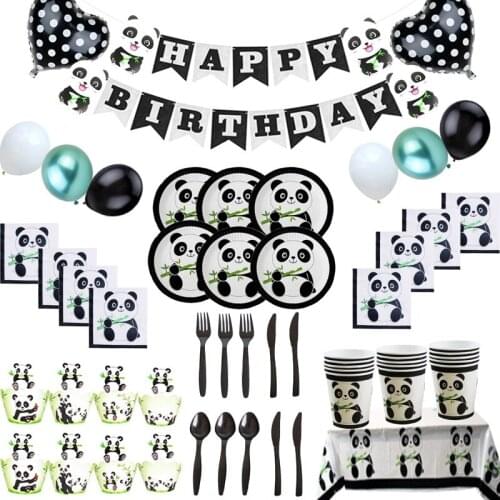 Panda Birthday Foil Balloons Birthday Party Decoration Kids Bamboo Forest Animal Inflatable Baloon Baby Shower Decor Globos