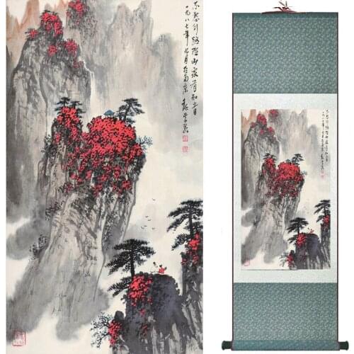 Landscape painting Home Office Decoration Chinese scroll painting mountain and River painting 2018082411