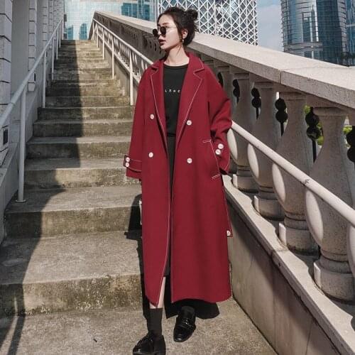 Womens Windbreaker Long Spring Trench Coat Casual 100% Cotton Retro Loose Big Size Autumn Jacket Lapel Wear A Belt Cloak Female