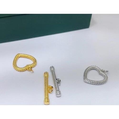 Heart Shape S925 Sterling Silver Pendant Necklace Bracelet Clasp Hook NO PEARLS 5pcs/lot