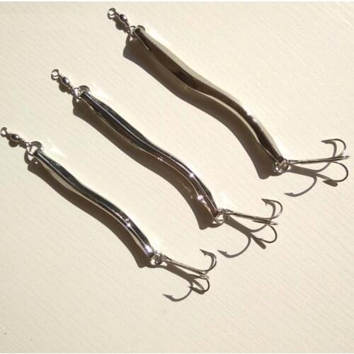 28g/38g/48g Sea Bass Metal lure with swivel fishing spoon Fishing Lure metal jig sea fishing lure Jigging lure silver