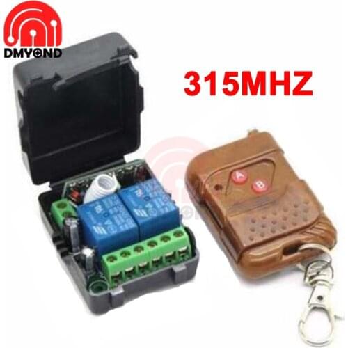 DC 12V 10A 2 Way 2CH 2 Channel RF Remote Control Switch Transmitter+Receiver 315MHz Relay Switch Module for Car Signal Control