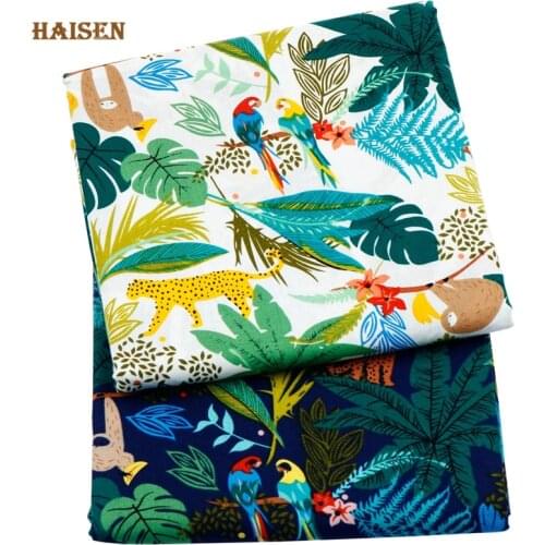 Jungle Animal Series Poplin Calico,Cotton Fabric,Printed Plain Cloth,For DIY Sewing Quilting Womans&Kids Clothes DressMaterial